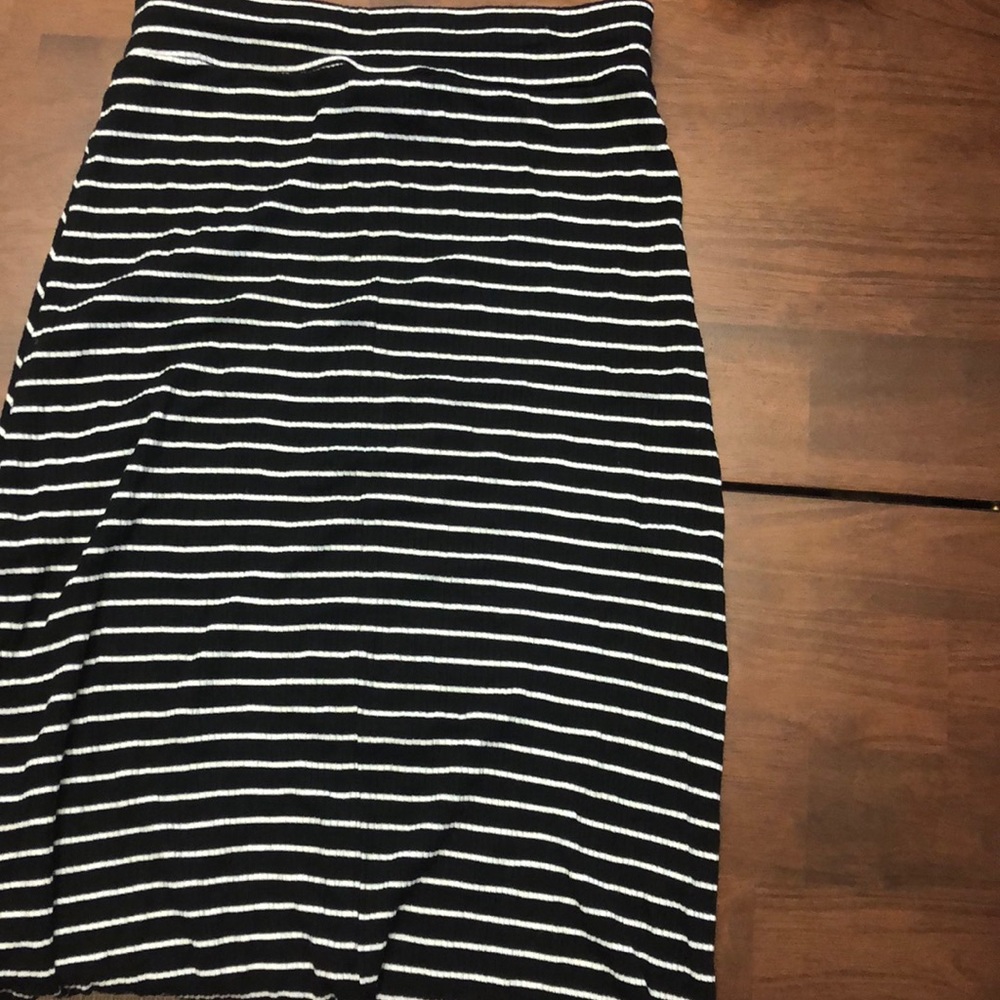 It is a black and white stripe skirt